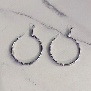 Y2K Inspired Silver Hoop Earrings